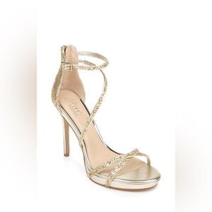 Jewel Badgley Mischka Glittering Gold Heels